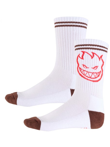 Spitfire Bighead Socks\White/Burgundy