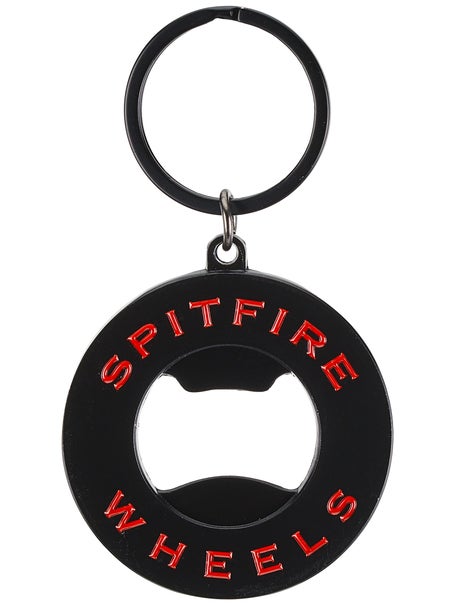 Spitfire Classic Swirl Bottle Opener Keychain Black/Red