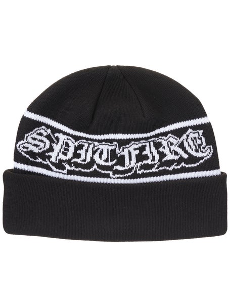 Spitfire Old E Drop Beanie\Black/White