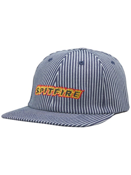 Spitfire Flames Script Strapback Hat\Railroad Stripe