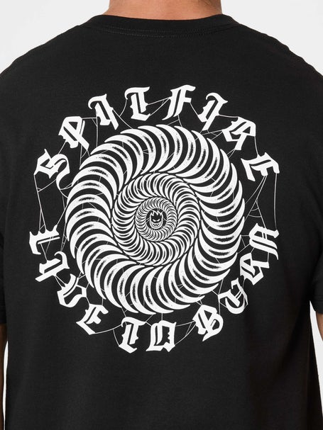 Spiral Gothic T-Shirt - 'Full Of Woe' Front Print, Black 100% Cotton, Wednesday's Child Design