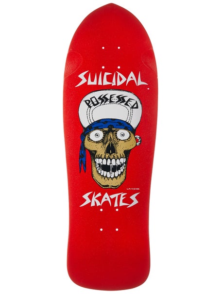 Suicidal Skates Punk Skull Red Flake Deck 10.125x30.825