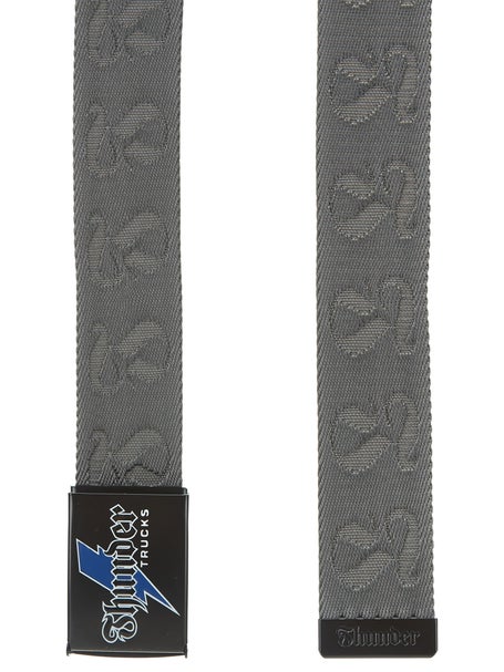 Thunder Bolt Script Jacquard Web Belt\Grey/Black