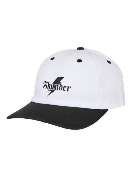 Thunder Bolt Script Strapback Hat\White/Black