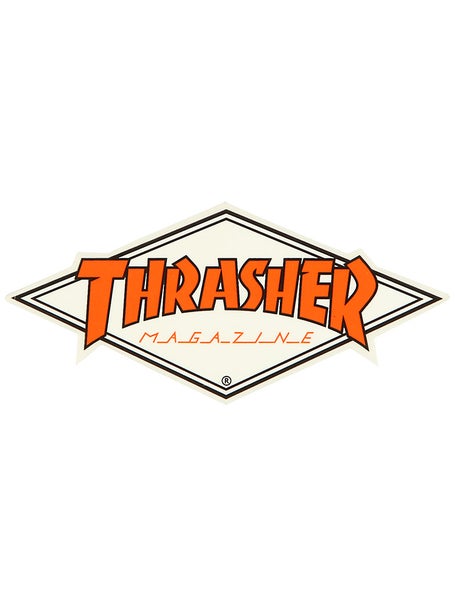 Thrasher Diamond Logo Sticker Orange/White