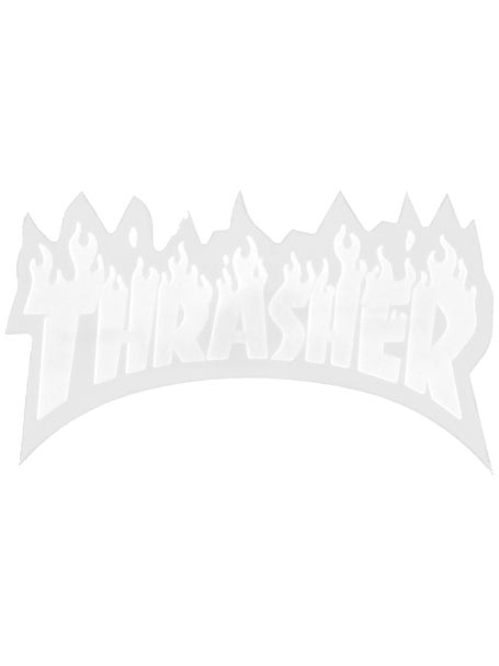 Thrasher Flame Die Cut Sticker  White