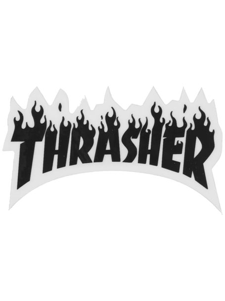 Thrasher Flame Die Cut Sticker  Black