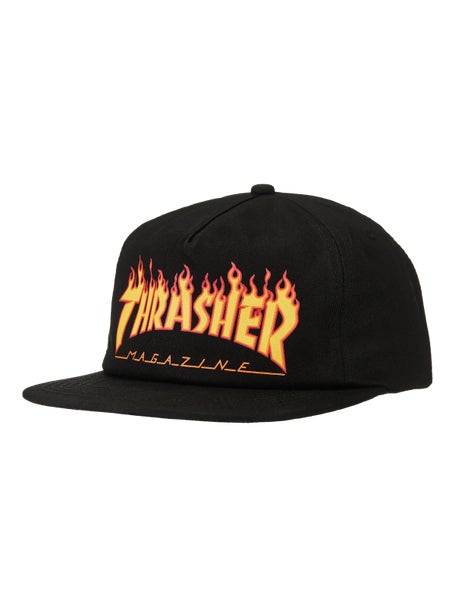Thrasher Printed Flame Snapback Hat\Black