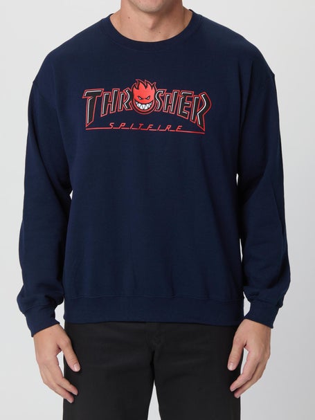 Thrasher x Spitfire Bighead Outline Crewneck\Navy