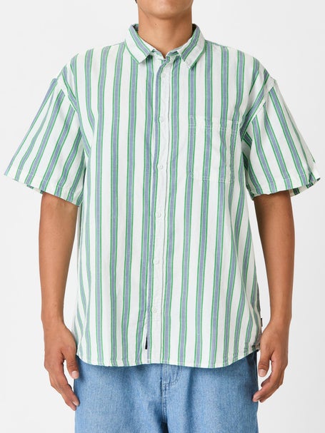 Vans Lawson Stripe Woven Shirt\White/Vivid Verdant