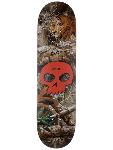 Zero x Realtree Single Skull Orange Deck 8.25 x 31.9