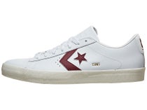 Converse Leather PL Vulc Pro Shoes White/Bordeaux/Egret
