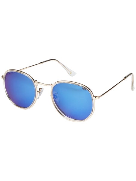 Glassy Hudson Sunglasses\Clear/Blue Mirror Polarized