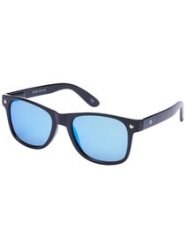 Glassy Leonard Polarized Sunglasses Black/Blue Mirror