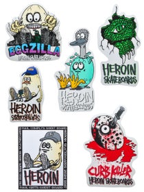 Heroin Eggzilla Stickers 6 pack