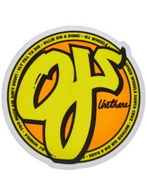 OJ Wheels Yellow 3" Sticker