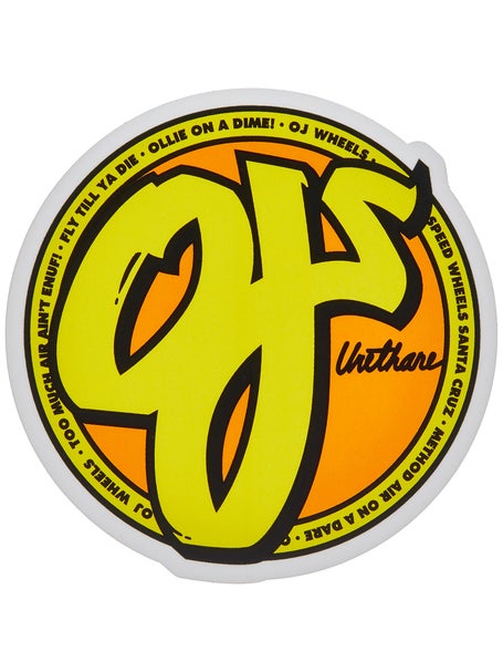 OJ Wheels Yellow 3 Sticker
