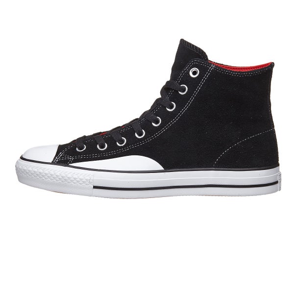 Converse CTAS Pro Hi Shoes Black/Enamel Red/White 360 View