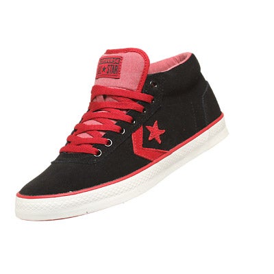 Converse Wells Mid Shoes Black Jester Red 360 View