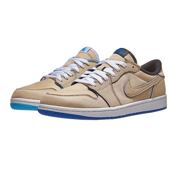 Nike Sb Air Jordan 1 Low Qs Shoes Desert Ore Blue 360 View