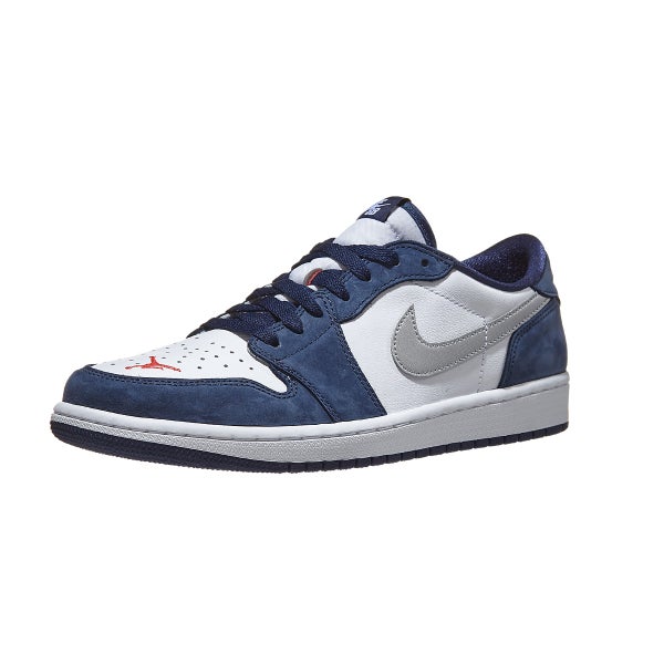 Nike Sb Air Jordan 1 Low Og Qs Shoes Navy Silver Wht 360 View