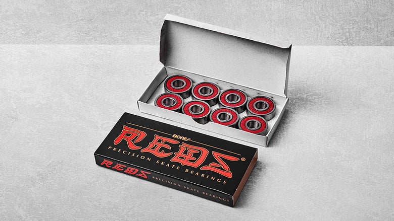 Open box of Bones Reds skateboard bearings