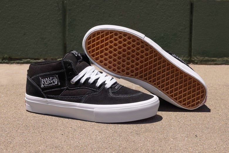 Vans Skate Half Cabs outside, showing the upper and outsole.