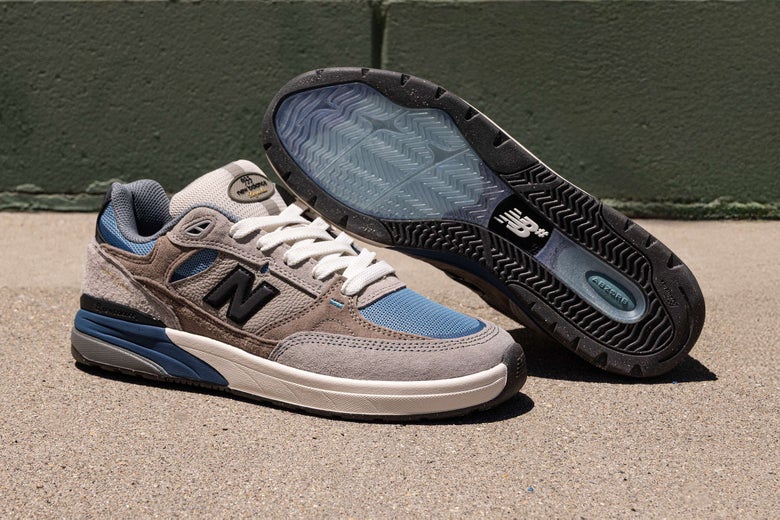 The New Balance Numeric Reynolds 933 shoe, displayed outside.