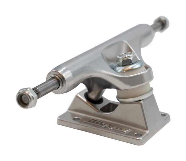 A side view of a Slappy skateboard truck.