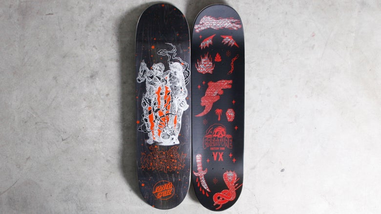 Santa Cruz and Creature VX decks.